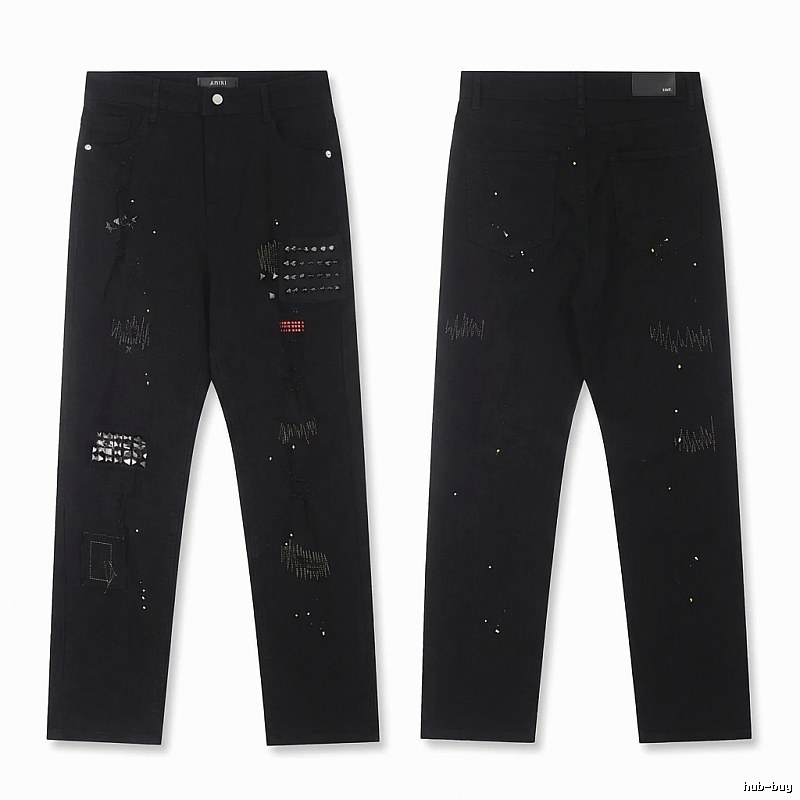 AMIRI Rivet Punk Style Black Pants