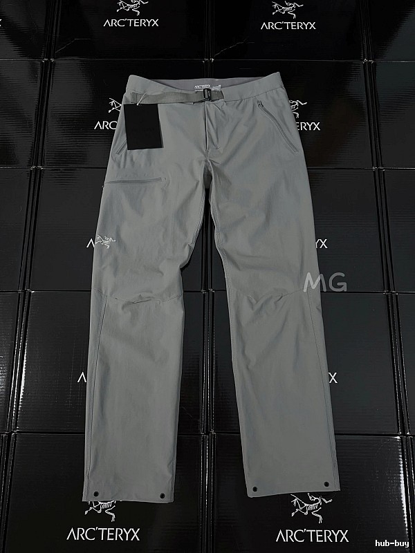 Arc'teryx Gray Technical Hiking Pants with structured outdoor cut and articulated knee seams