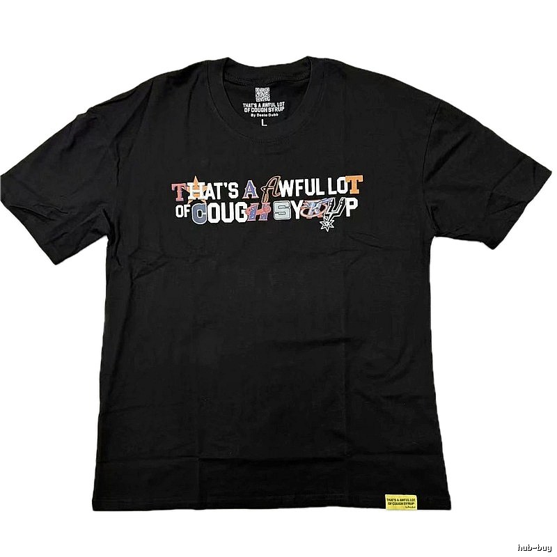 Awful Lot Color-block Printed Street Style Black T-shirt