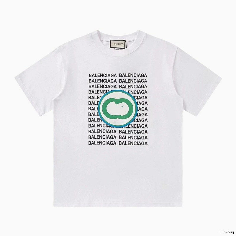 Balenciaga All-over Print Trendy Style White T-Shirt