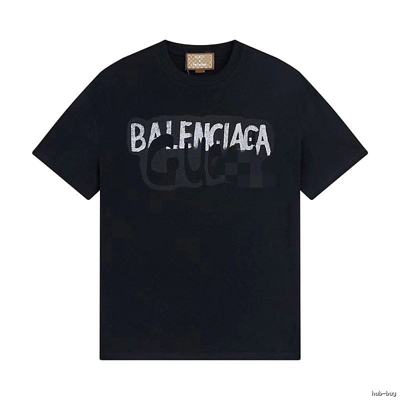 Balenciaga Co-branded Graffiti-style Black T-Shirt