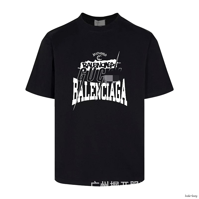 Balenciaga Co-branded Street Style Black Short-sleeve T-shirt
