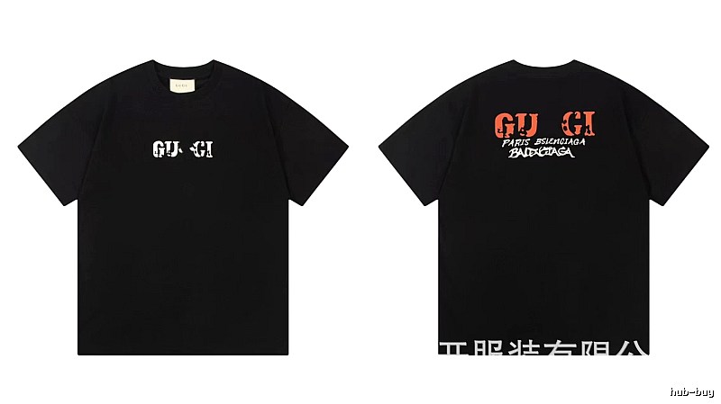 Balenciaga Co-branded Street Style Printed Black T-Shirt