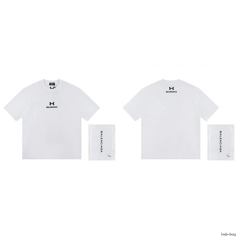 Balenciaga Co-branded Trendy Printed White T-Shirt