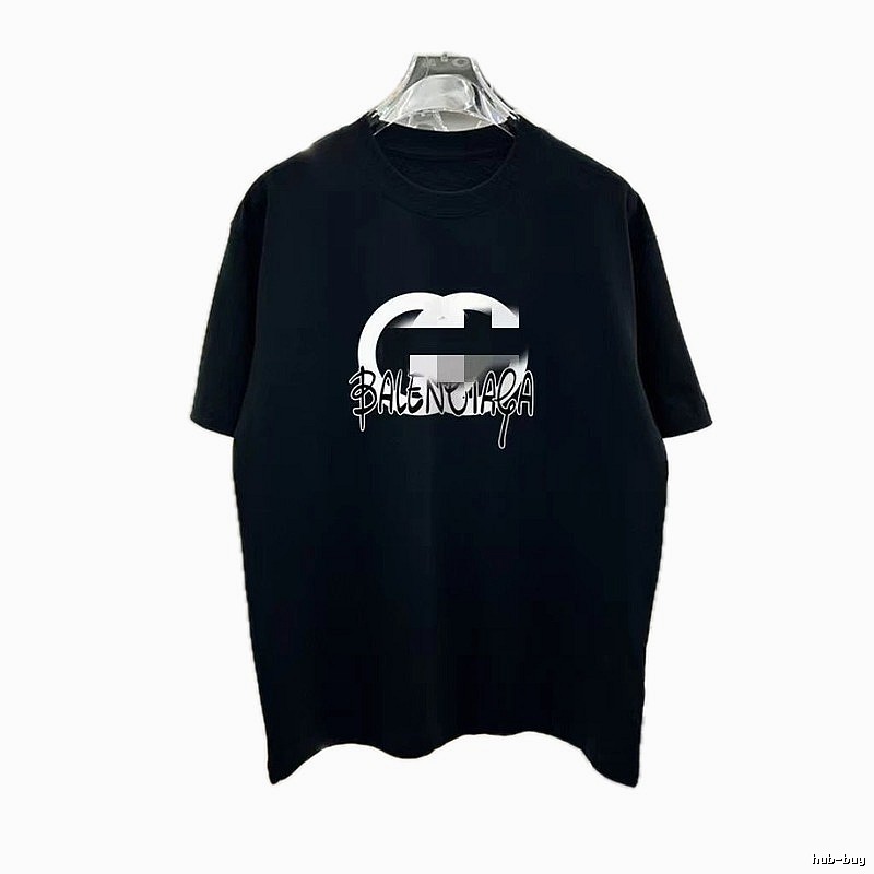 Balenciaga Graffiti Street Style Black Short-sleeve T-shirt