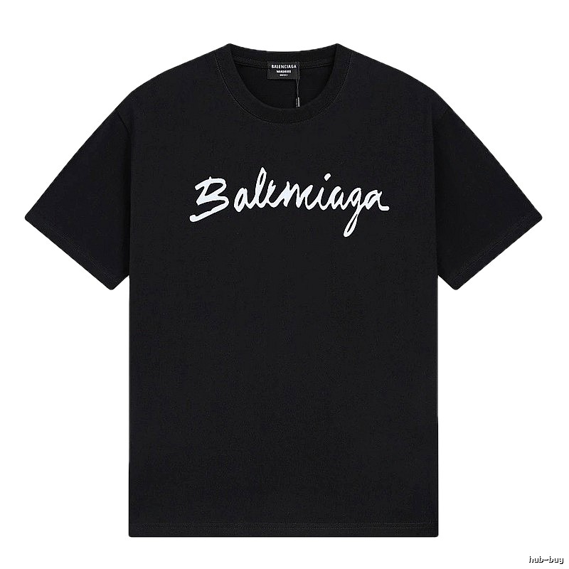 Balenciaga Handwritten Trendy Style Black T-shirt