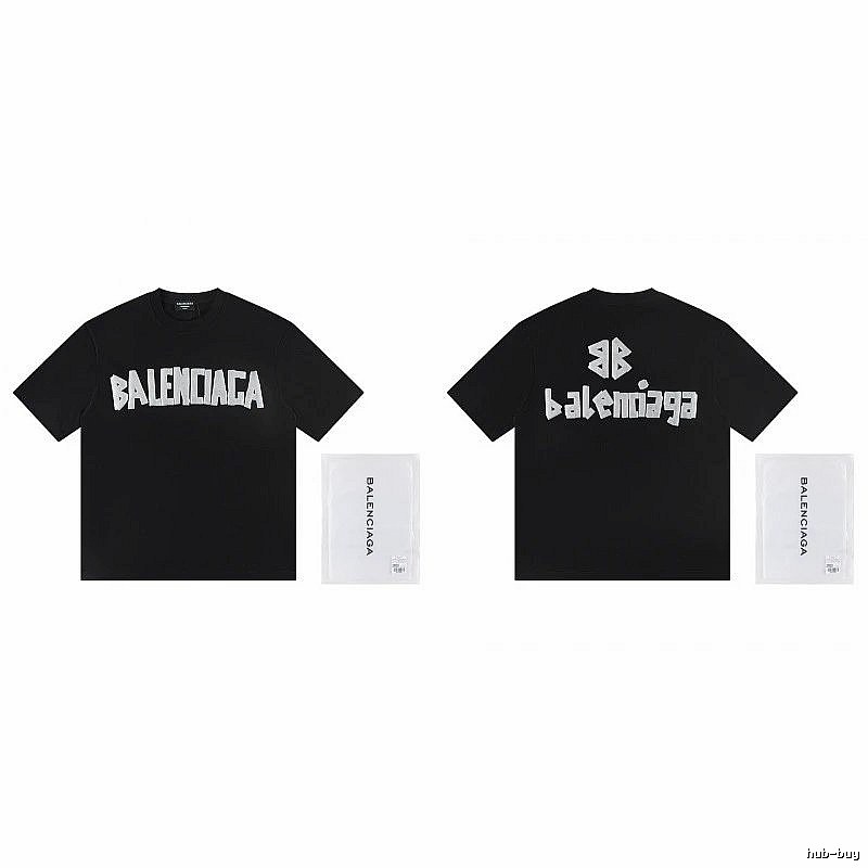 Balenciaga Letter Print Street Style Black T-Shirt