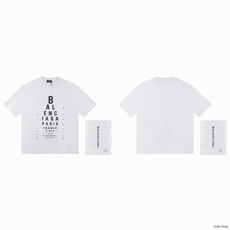 Balenciaga Letter Print Street Style White T-Shirt