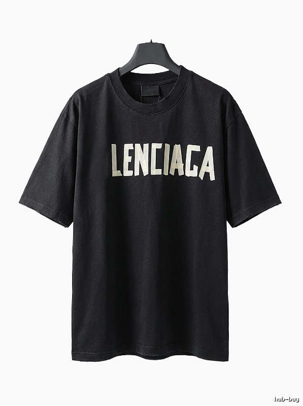 Balenciaga letter-style black T-shirt