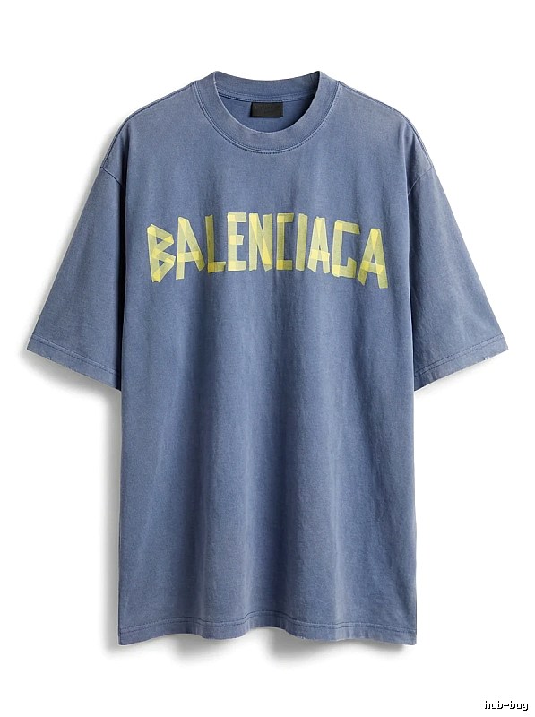 Balenciaga letter-style blue T-shirt