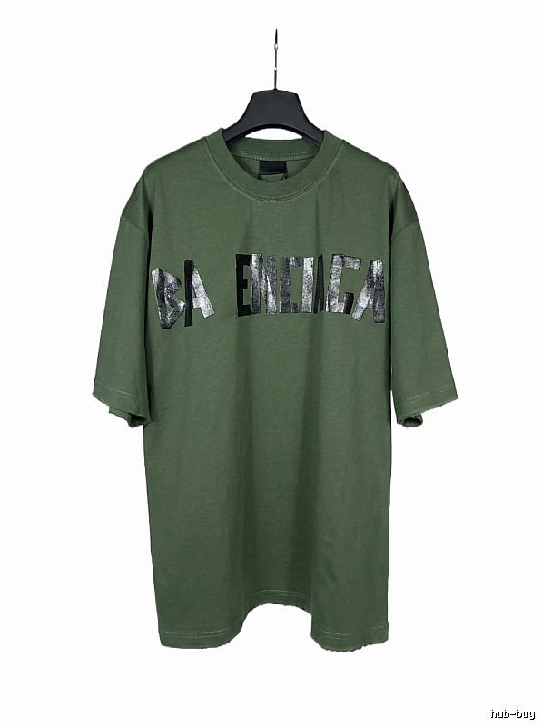 Balenciaga letter-style green T-shirt