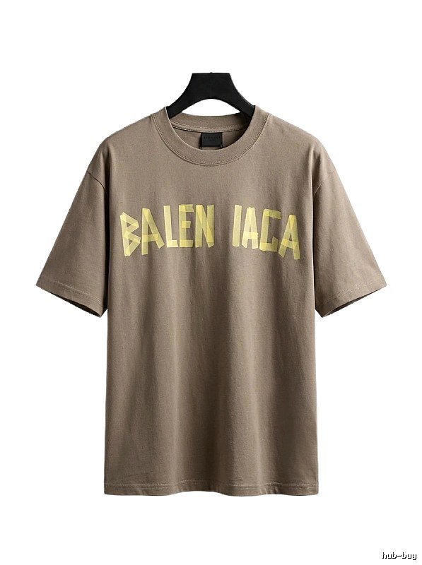 Balenciaga letter trendy brand khaki T-shirt