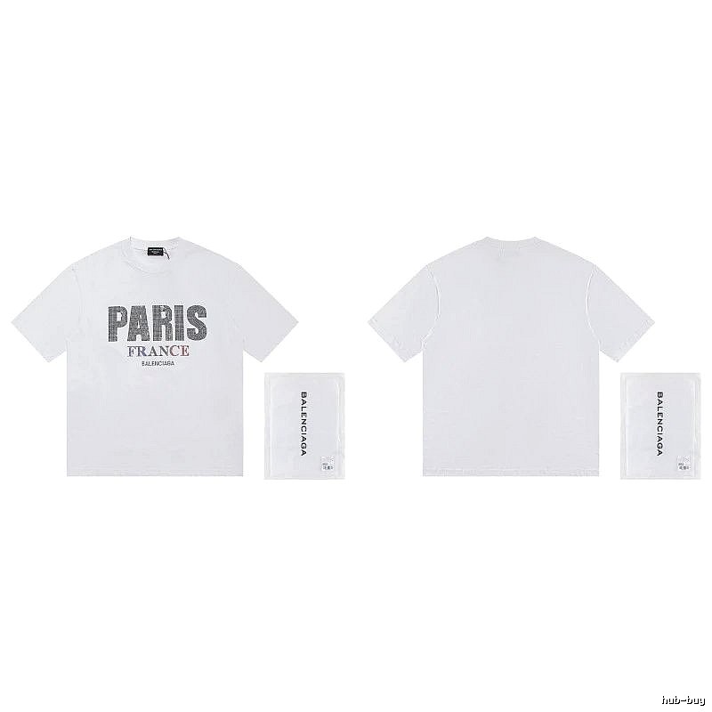 Balenciaga Paris Collection Minimalist Style White T-Shirt