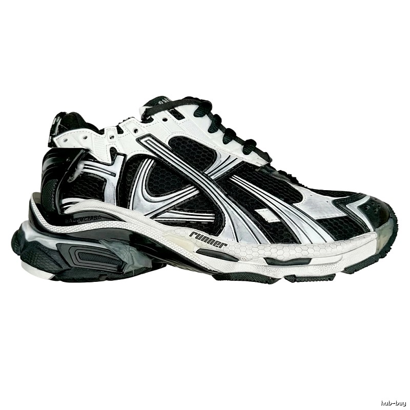 Balenciaga retro black and white sports shoes