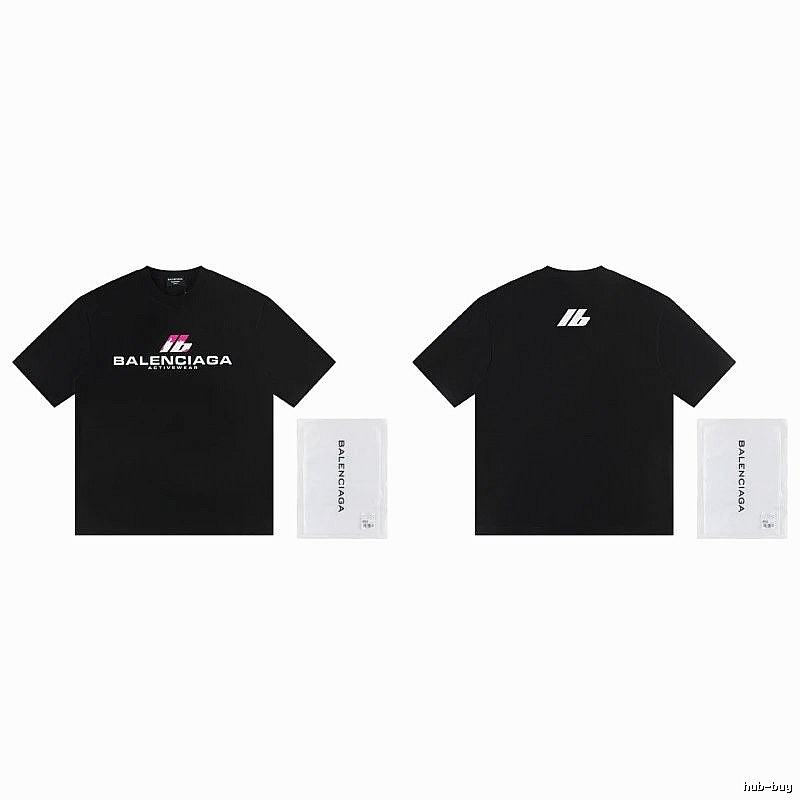 Balenciaga Sport Collection Edgy Cool Style Black Short-sleeve T-shirt