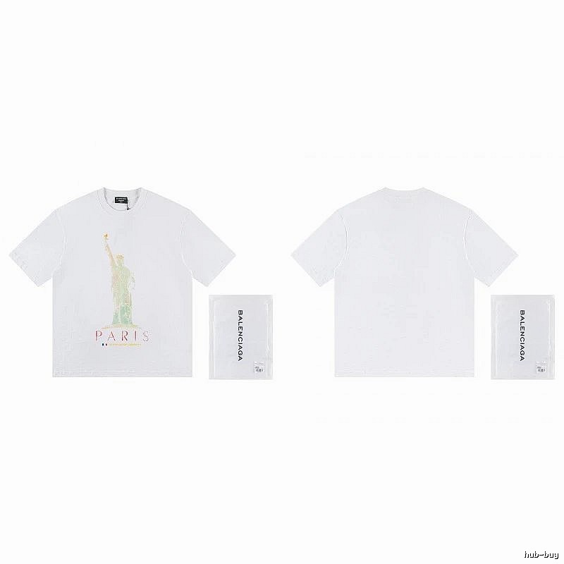 Balenciaga Trendy White T-shirt with Statue of Liberty Print