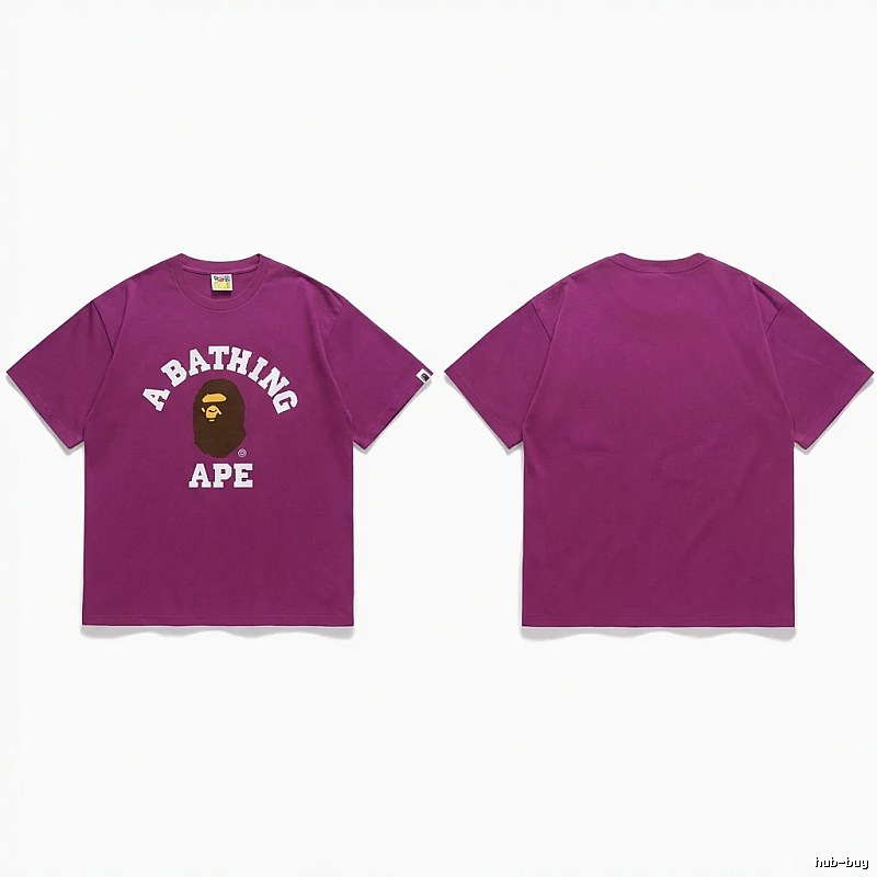 Bape Ape Head Purple Trendy T-shirt