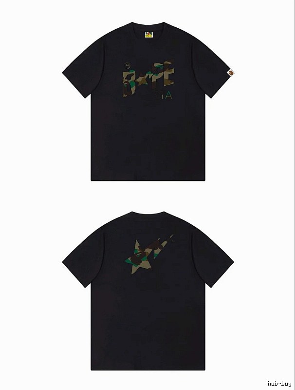 Bape camouflage style black T-shirt