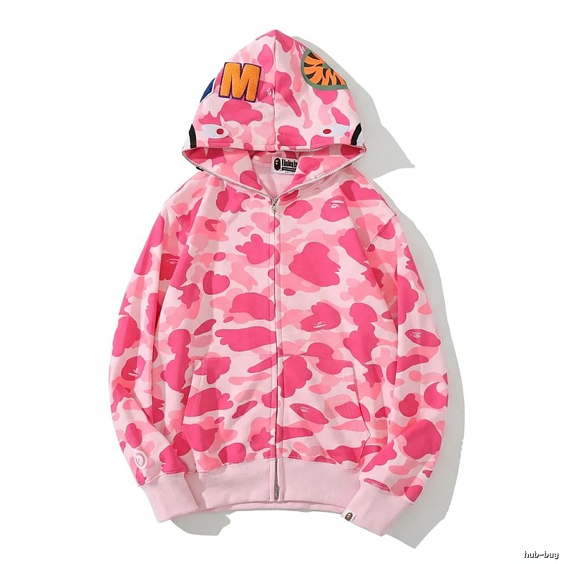 Bape camouflage-style pink hoodie