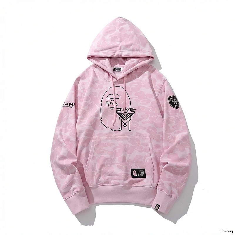 Bape camouflage-style pink hoodie
