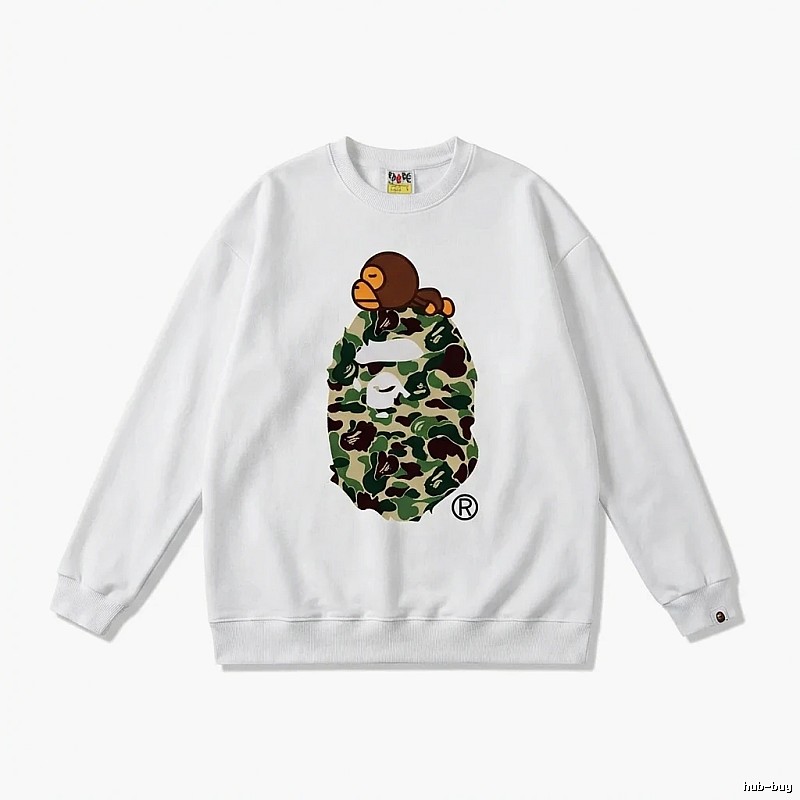 Bape camouflage style white sweatshirt