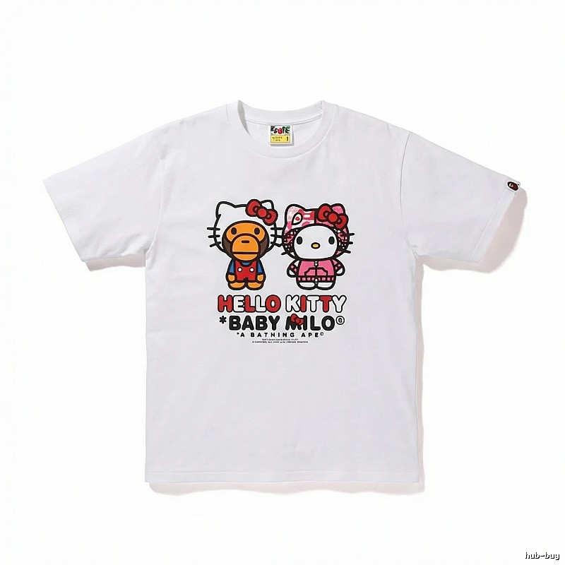Bape Co-branded Cartoon Style White T-shirt