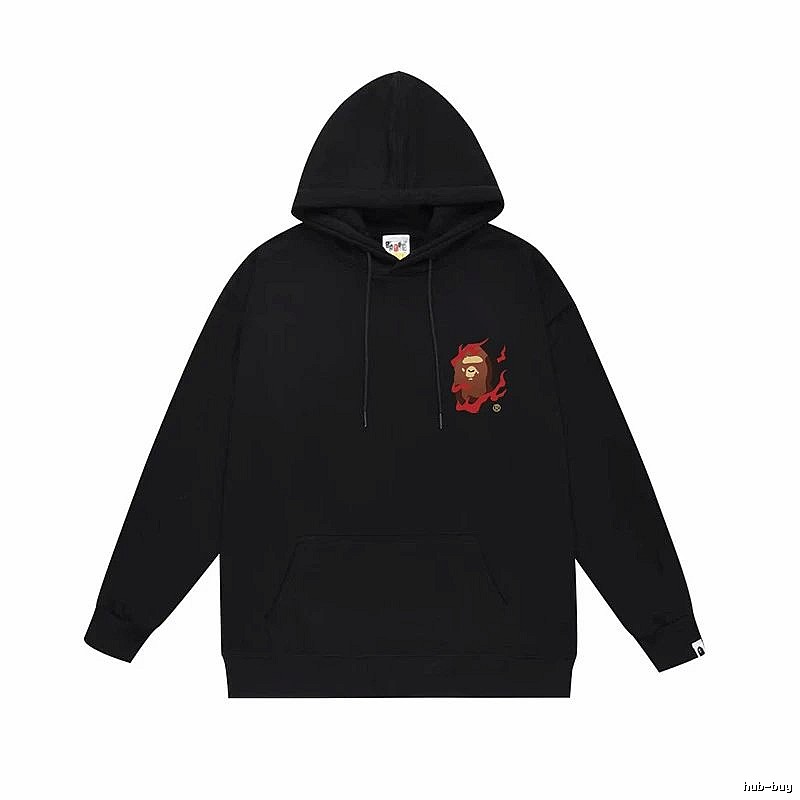 Bape Flame Wind Black Hoodie