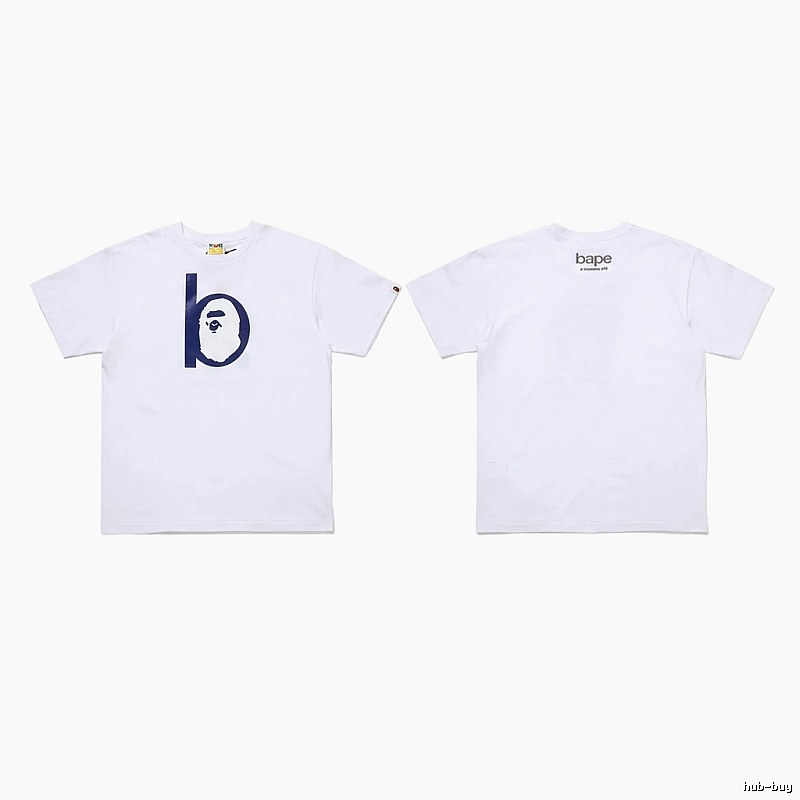 Bape letter trendy white T-shirt