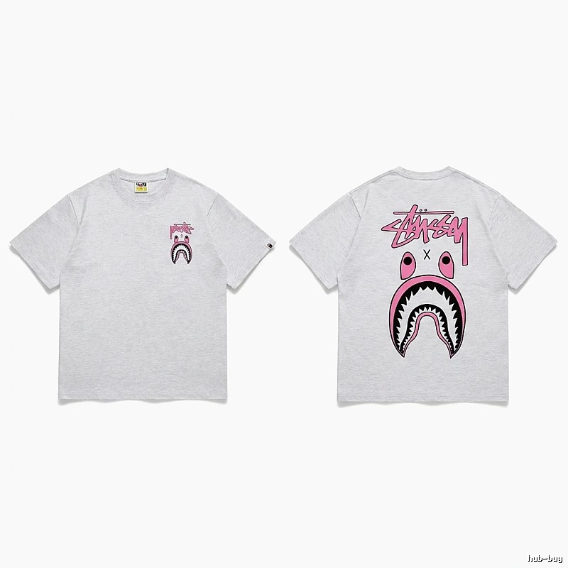 Bape Shark Co-branded Light Grey T-shirt