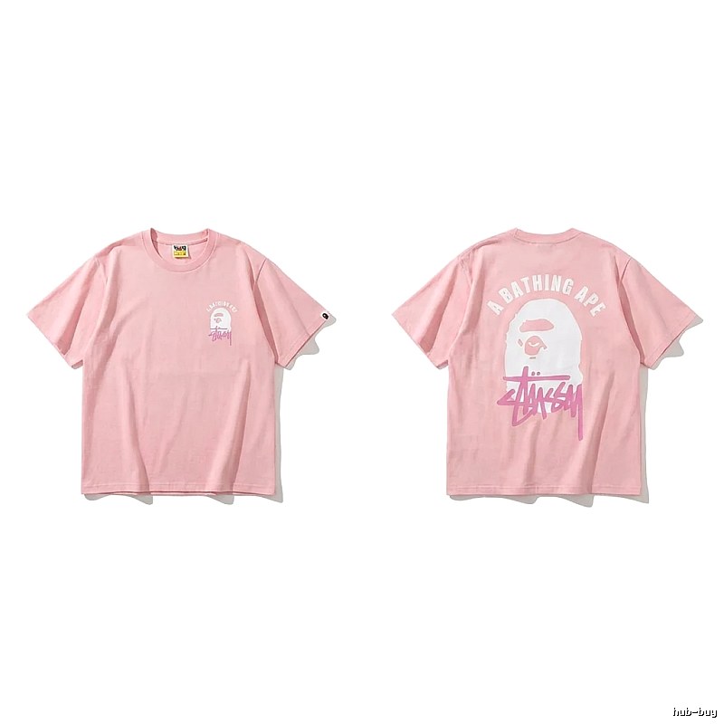 Bape trendy brand pink T-shirt