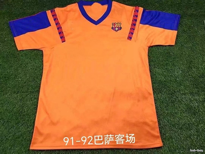 Barcelona Patterned Retro soccer jersey Blue Red Barcelona with Signature Styling