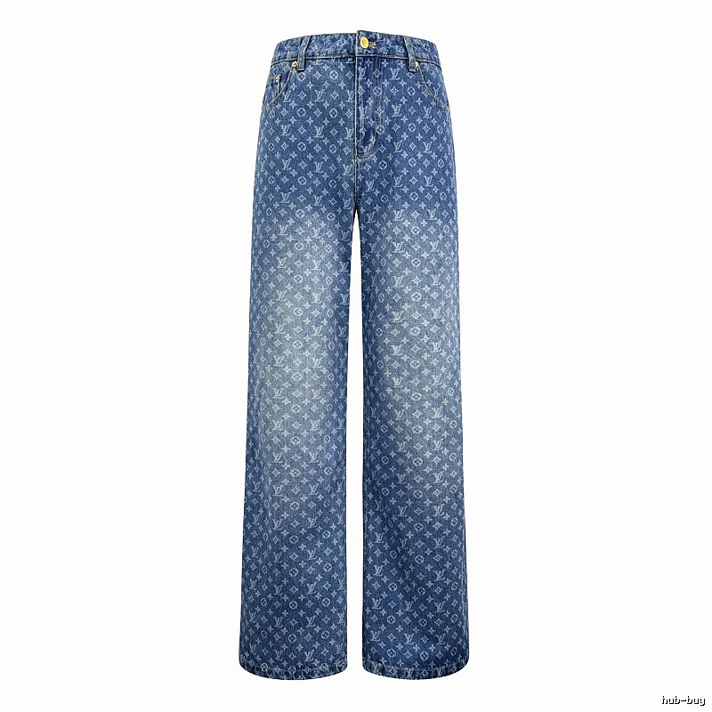Blue Monogram Knit Pants by CELINE