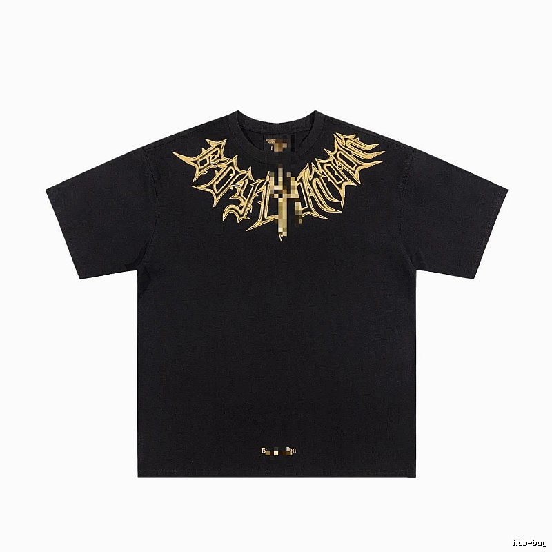 BOY Gold-foiled Gothic Edgy & Trendy Black Short-sleeve T-Shirt