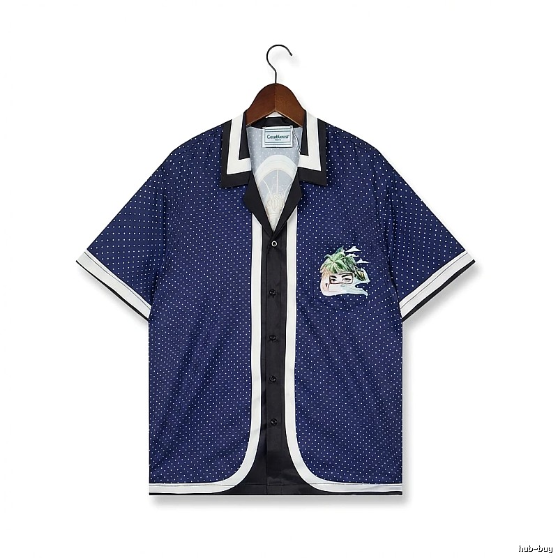 Casablanca polka dot retro blue shirt