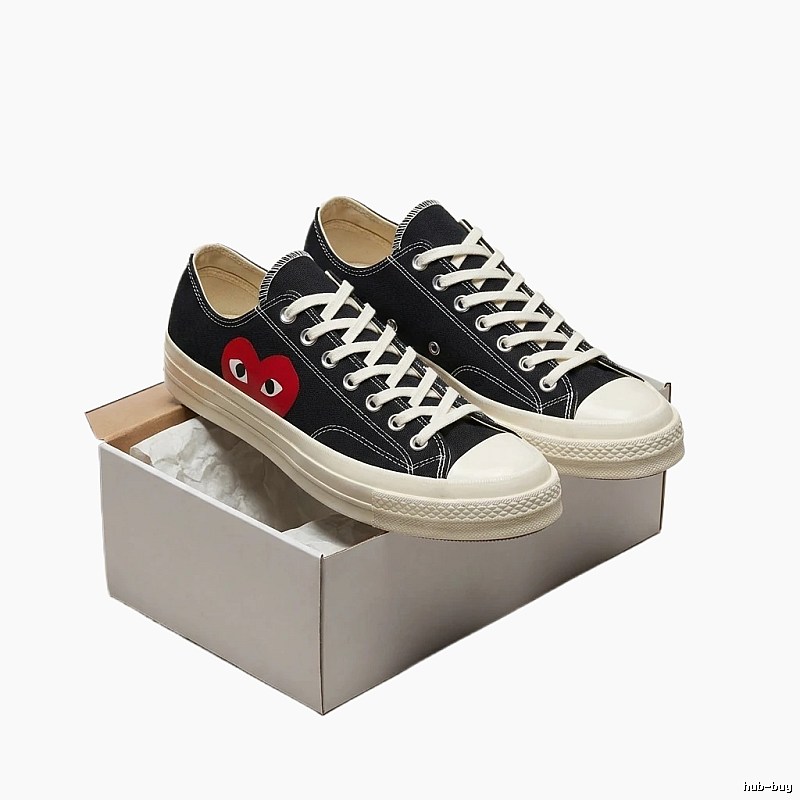 CDG Love Minimalist Black Shoes