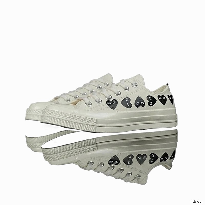 CDG Love Minimalist Style White Shoes
