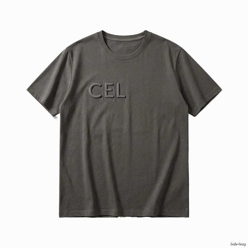 CELINE minimalist style dark gray T-shirt
