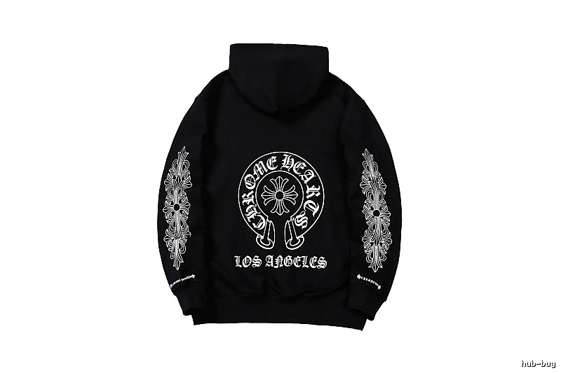 Chrome Hearts 2088-26 Black Cross Graphic Hoodie Streetwear Look