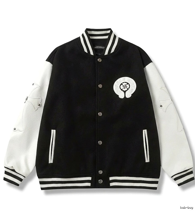 Chrome Hearts Baseball Style Black and White Jacket