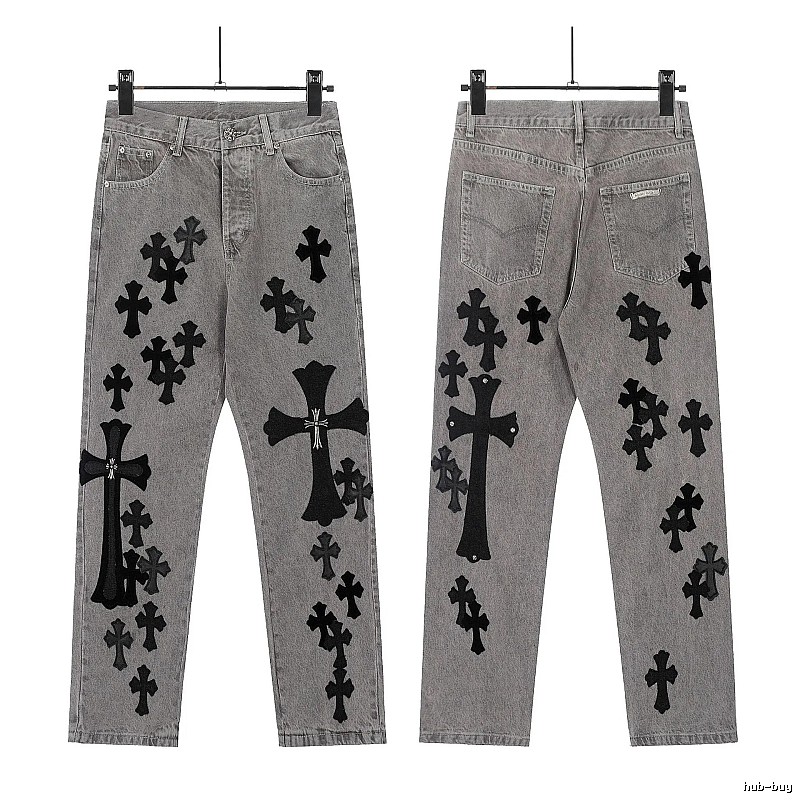 Chrome Hearts Compact Graphic jeans Light Denim Jeans for Smart Casual Looks