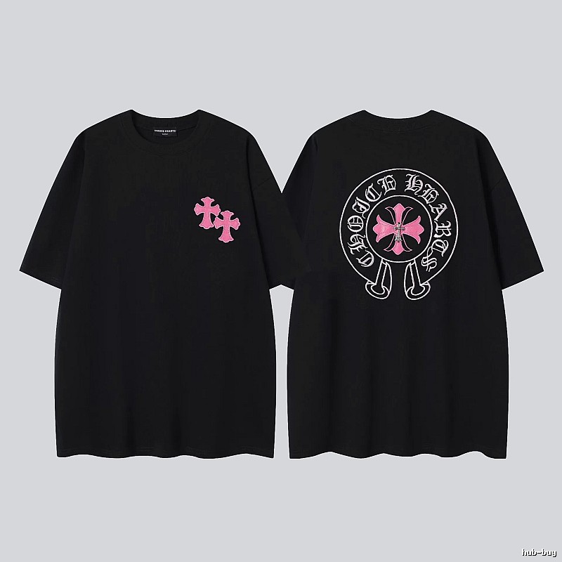 Chrome Hearts Cross Embroidered Street-style Black T-Shirt