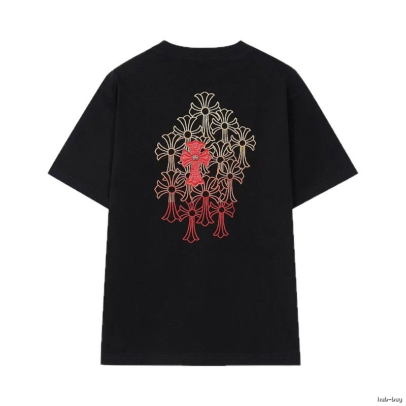 Chrome Hearts Cross Embroidered Street Style Black T-Shirt