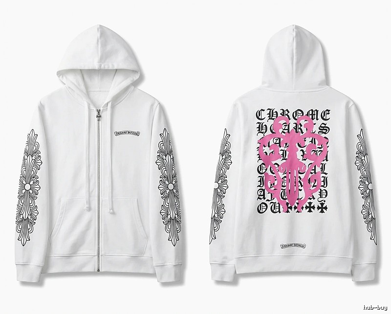 Chrome Hearts Cross Flower Trendy and Cool Style White Sweatshirt