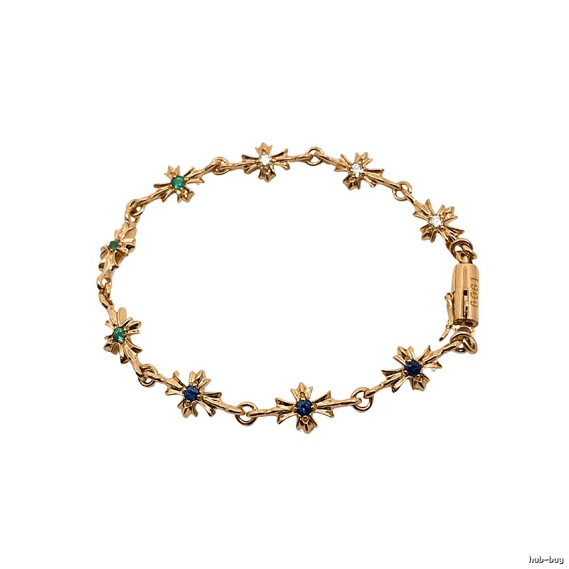Chrome Hearts Cross Star Retro Style Gold Bracelet