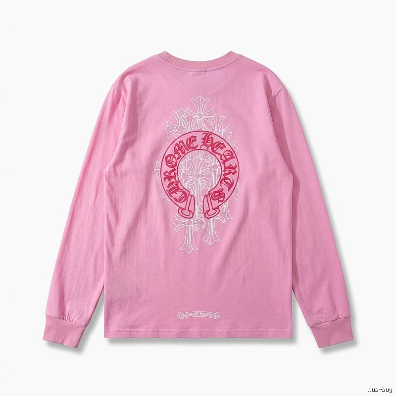 Chrome Hearts Printed Fashionable Pink Long-sleeved Shirt