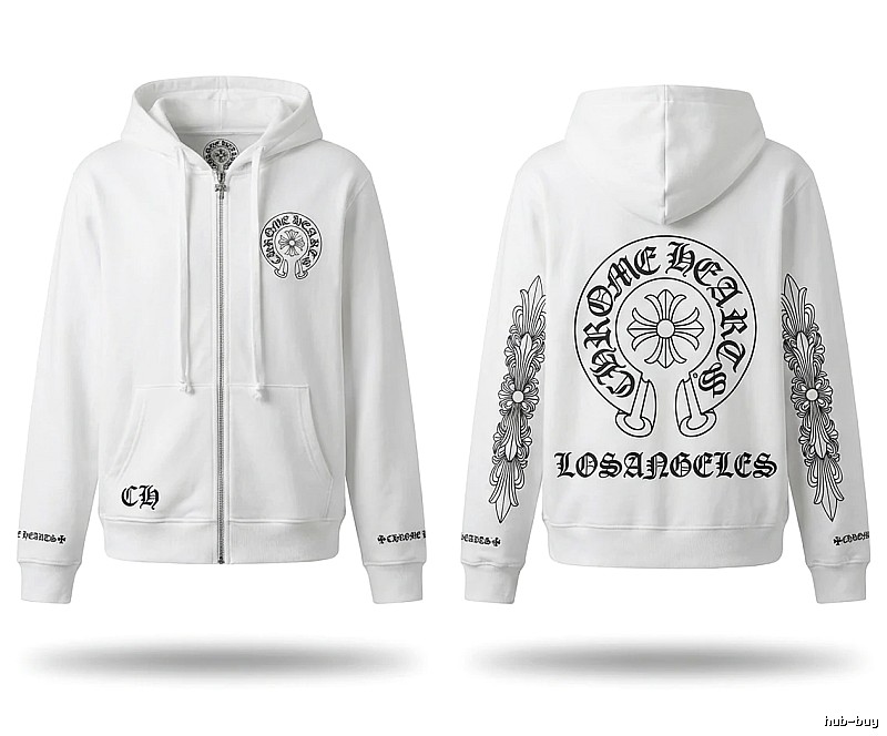 Chrome Hearts Retro Style White Hoodie