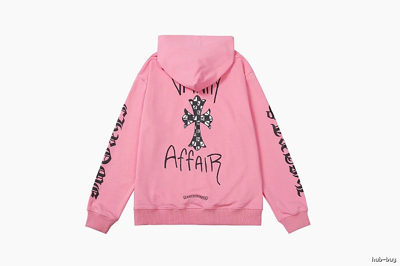 Chrome Hearts Streetwear Cross graphic hoodie Black Blue Cross with Practical Shape