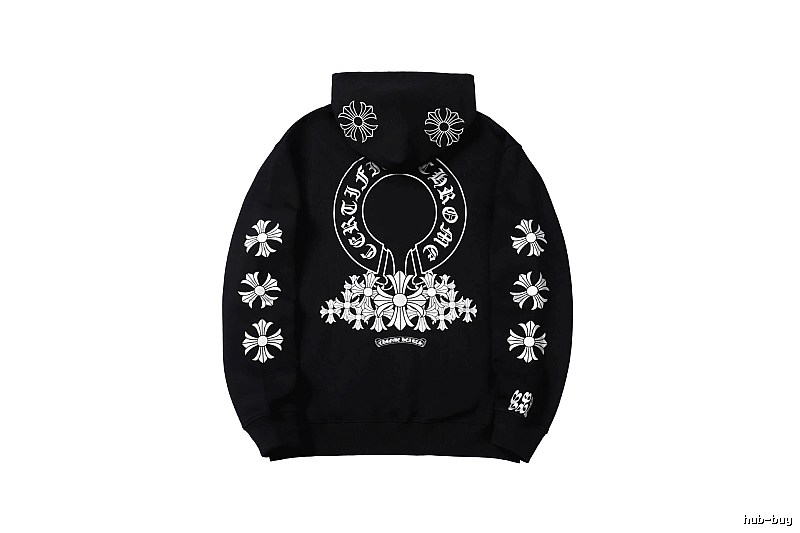 Chrome Hearts Urban Cross graphic hoodie Black Blue Cross with Statement Pattern