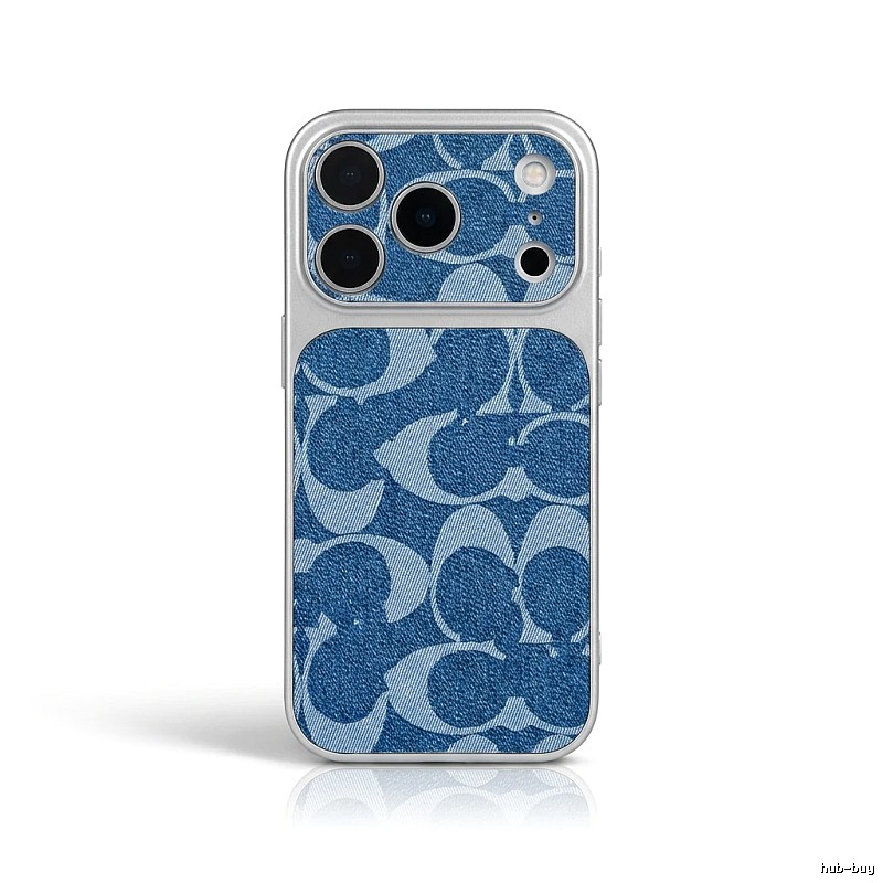 Coach denim-style blue iPhone case