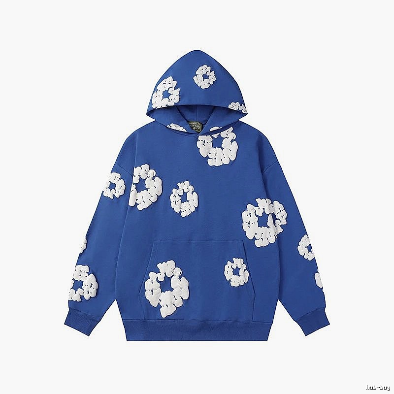 Cobalt Blue Floral Graphic Hoodie